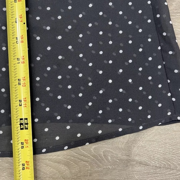 LOFT Polka Dot Sheer Top 3/4 Sleeve Top Gray Size Medium - Picture 5 of 9